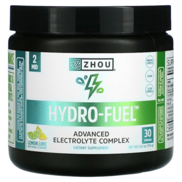 Hydro-Fuel, Усовершенствованный электролитный комплекс, лимонно-лаймовый, 6,1 унции (174 г) Zhou Nutrition