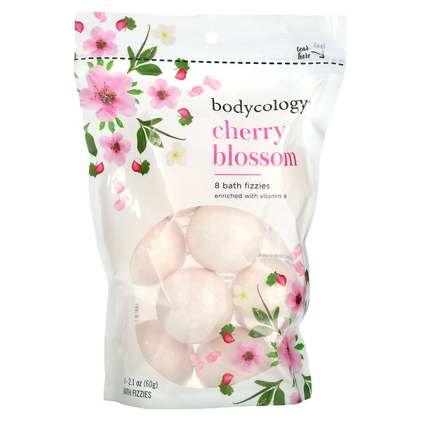 Cherry Blossom, 8 шипучих напитков для ванны, 2,1 унции (60 г) Bodycology