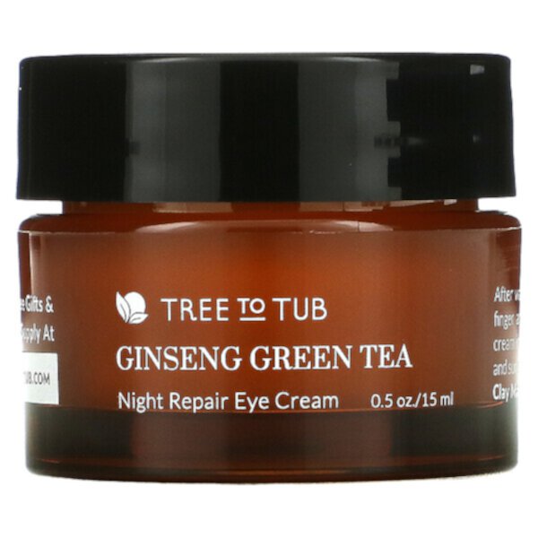 Нежный антивозрастной крем для кожи вокруг глаз с ретинолом для чувствительной кожи, женьшень и зеленый чай, 0,5 ж. унц. (15 мл) Tree To Tub