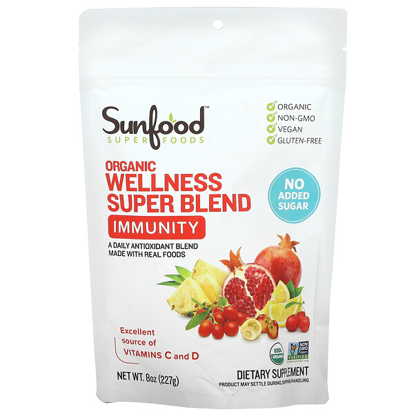 Organic Wellness Super Blend, Иммунитет, 8 унций (227 г) Sunfood