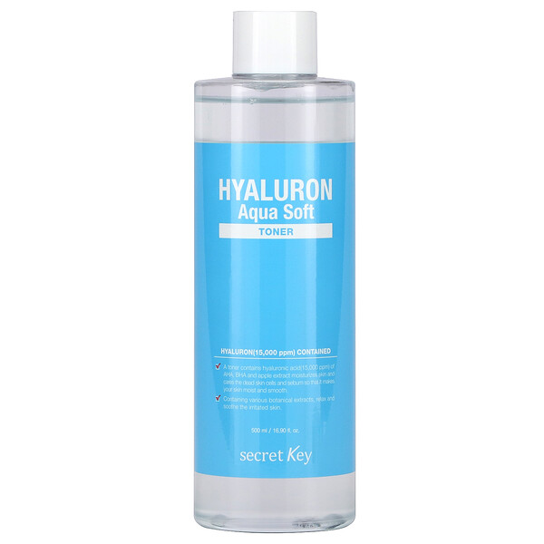 Hyaluron Aqua Soft Toner, 16,9 жидких унций (500 мл) Secret Key
