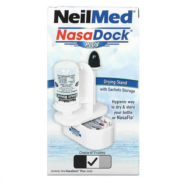 NasaDock Plus, Подставка для сушки с отделением для саше, белая, 1 подставка NasaDock Plus NeilMed