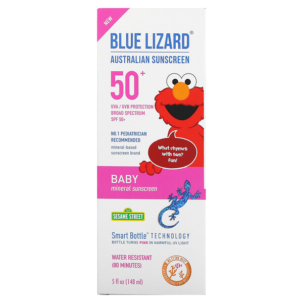 Baby, Минеральный солнцезащитный крем, SPF 50+, 5 жидких унций (148 мл) Blue Lizard Australian Sunscreen
