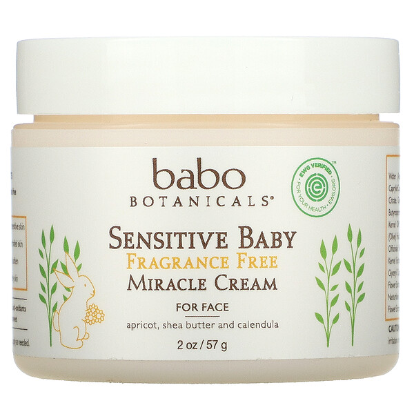 Крем для лица Sensitive Baby Miracle, без запаха, 2 унции (57 г) Babo Botanicals