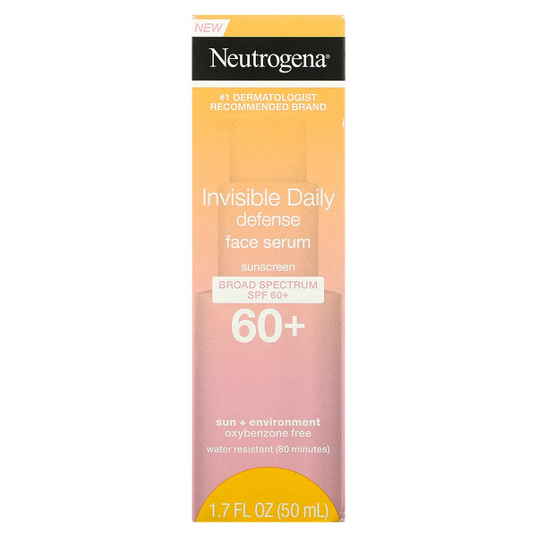 Солнцезащитная сыворотка для лица Invisible Daily Defense, SPF 60+, 1,7 жидких унций (50 мл) Neutrogena