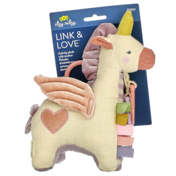 Link & Love, плюшевая игрушка с прорезывателем, от 0 месяцев, прищепки, 1 прорезыватель Itzy Ritzy