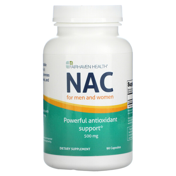 NAC для мужчин и женщин, 500 мг, 90 капсул Fairhaven Health