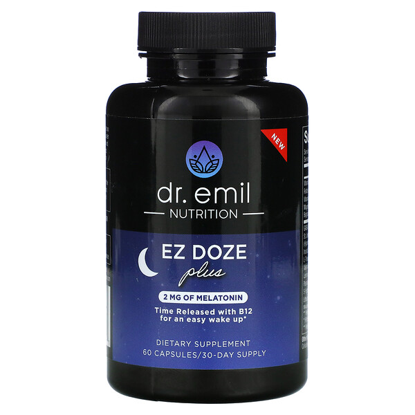 EZ DOZE Plus Мелатонин, 60 капсул Dr. Emil Nutrition