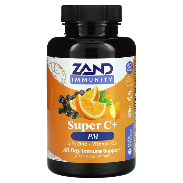 Immunity, Super C+ PM, с цинком/витамином D3, 60 таблеток Zand