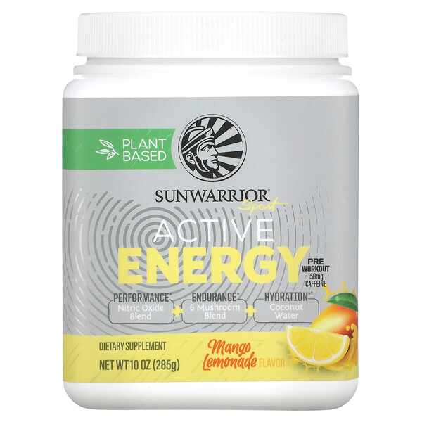 Sport, Активная энергия перед тренировкой, манго-лимонад, 10 унций (285 г) Sunwarrior