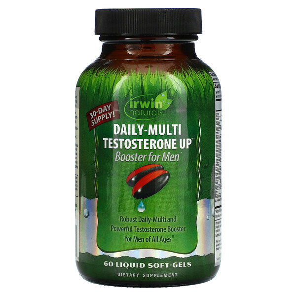 Daily-Multi Testosterone Up Booster для мужчин, 60 мягких капсул с жидкостью Irwin Naturals