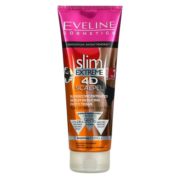 Slim Extreme 4D Scalpel, Суперконцентрированная сыворотка, уменьшающая жировую ткань, 8,8 жидких унций (250 мл) Eveline Cosmetics