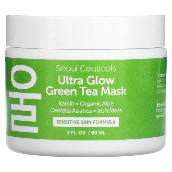 Косметическая маска Ultra Glow с зеленым чаем, 2 жидких унции (60 мл) SeoulCeuticals
