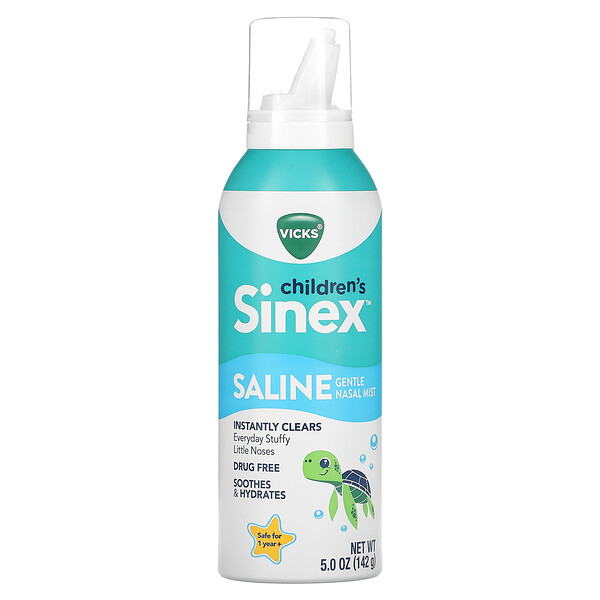 Children's Sinex, Нежный назальный спрей с солевым раствором, от 1 года, 5 унций (142 г) Vicks