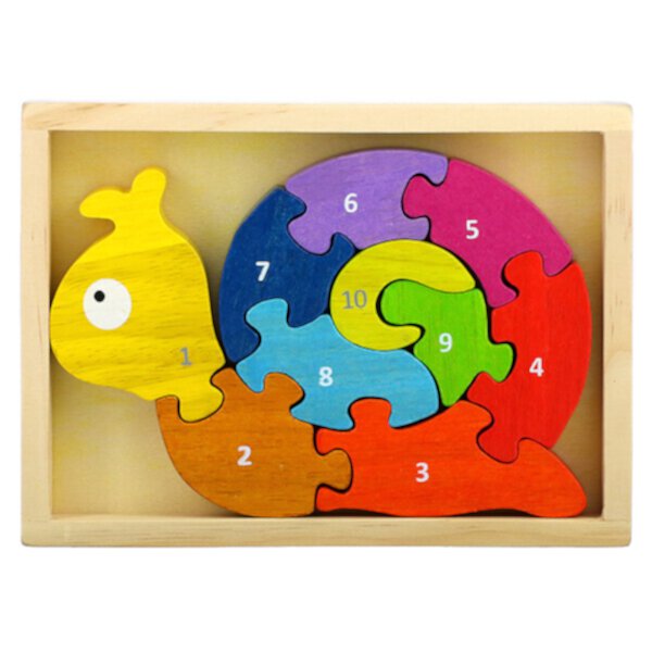 Улитка-число, головоломка «Учи и играй», для детей от 2 лет, набор из 10 предметов Begin Again Toys