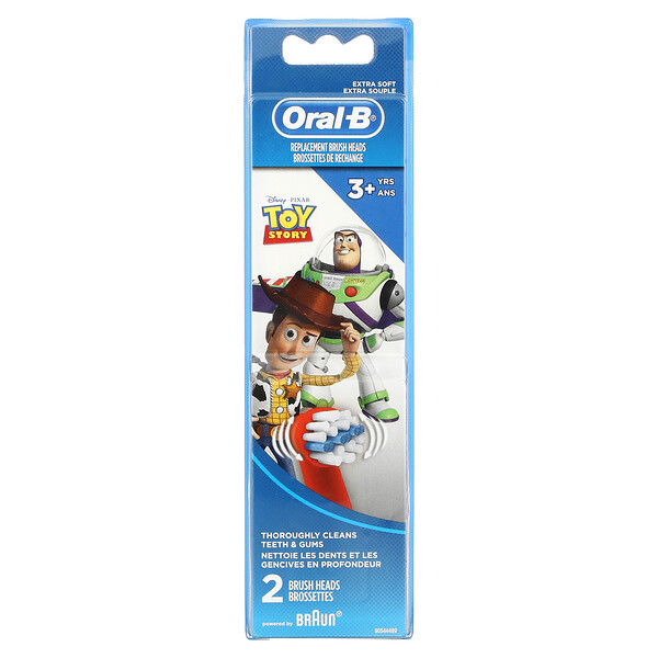 Сменные насадки-щетки, очень мягкие, для детей от 3 лет, история игрушек, 2 шт. в упаковке Oral-B