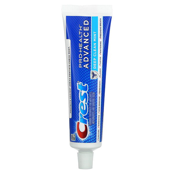 Pro-Health Advanced, Зубная паста с фтором, Deep Clean Mint, 5,1 унции (144 г) Crest