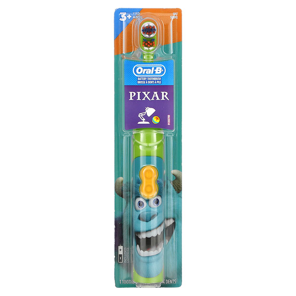 Зубная щетка на батарейках, мягкая, от 3 лет, Pixar, 1 зубная щетка Oral-B