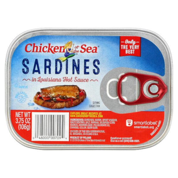 Сардины, в луизианском остром соусе, 3,75 унции (106 г) Chicken of the Sea