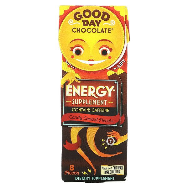 Энергетическая добавка, 8 кусочков в карамельной глазури Good Day Chocolate