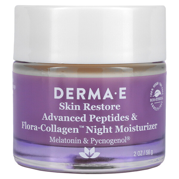 Ночное увлажняющее средство Advanced Peptides & Flora-Collagen, 2 унции (56 г) Derma E