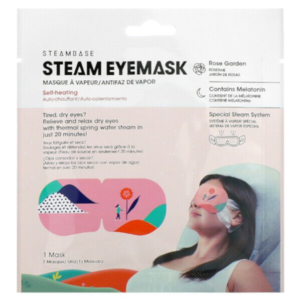 Паровая маска для глаз, розовый сад, 1 маска Steambase