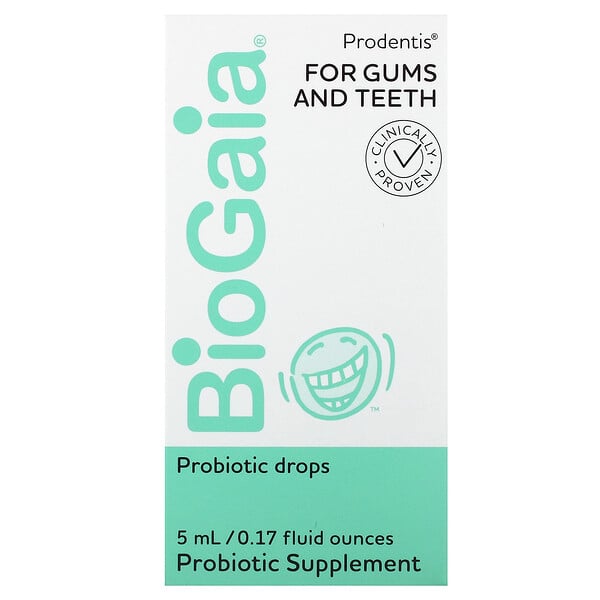 Prodentis, Пробиотические капли, для десен и зубов, 0,17 жидкой унции (5 мл) BioGaia