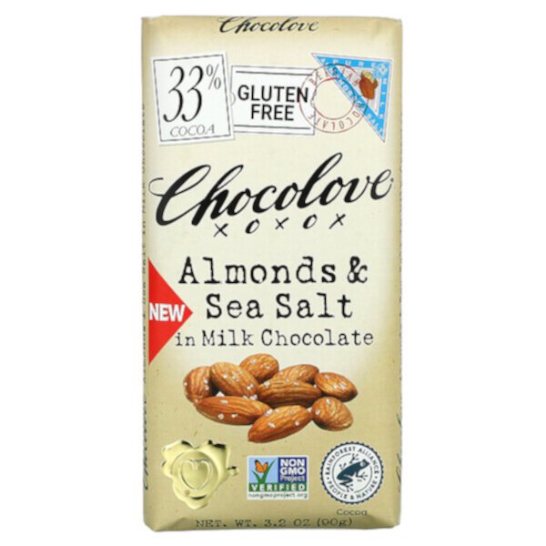 Миндаль и тюленья соль в молочном шоколаде, 33% какао, 3,2 унции (90 г) Chocolove