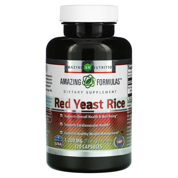 Красный дрожжевой рис, 600 мг, 120 капсул Amazing Nutrition
