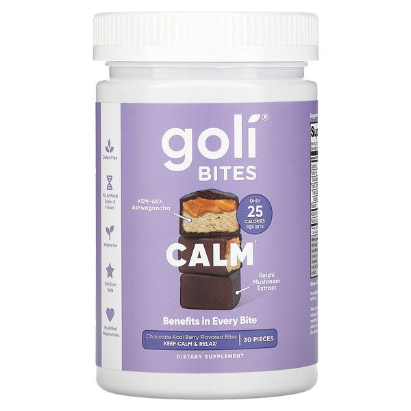 Calm Bites, Шоколадные ягоды асаи, 30 штук Goli Nutrition