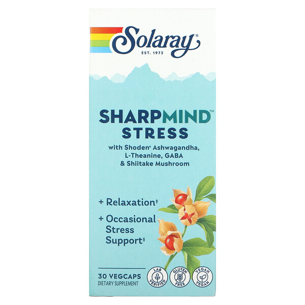 SharpMind Stress, 30 растительных капсул Solaray