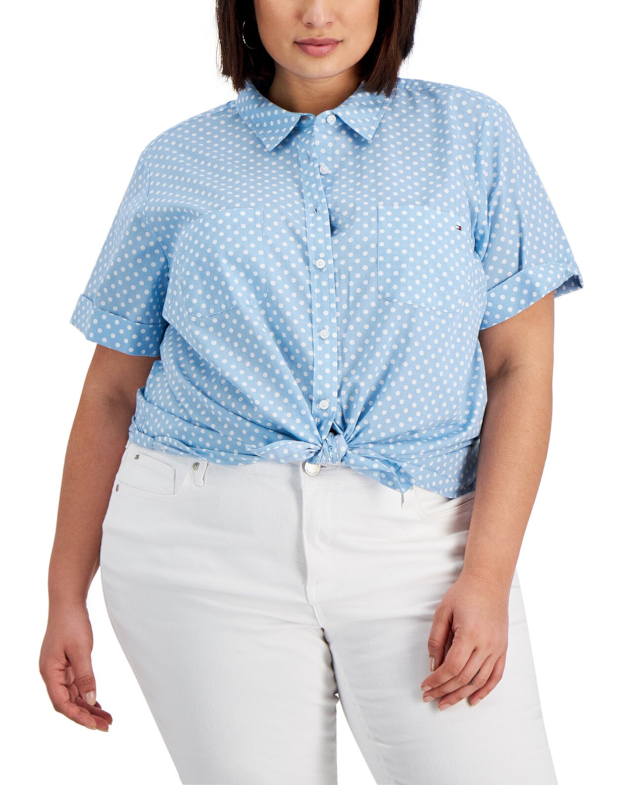 Женская блузка большого размера Tommy Hilfiger с принтом в горошек Tommy Hilfiger