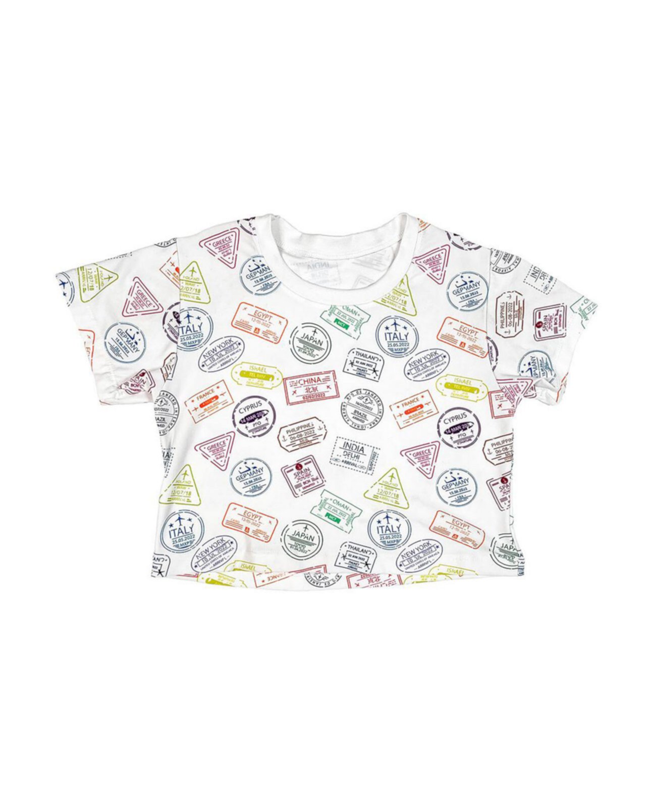 Укороченная футболка с рисунком Viaje для девочек для малышей Mixed Up Clothing