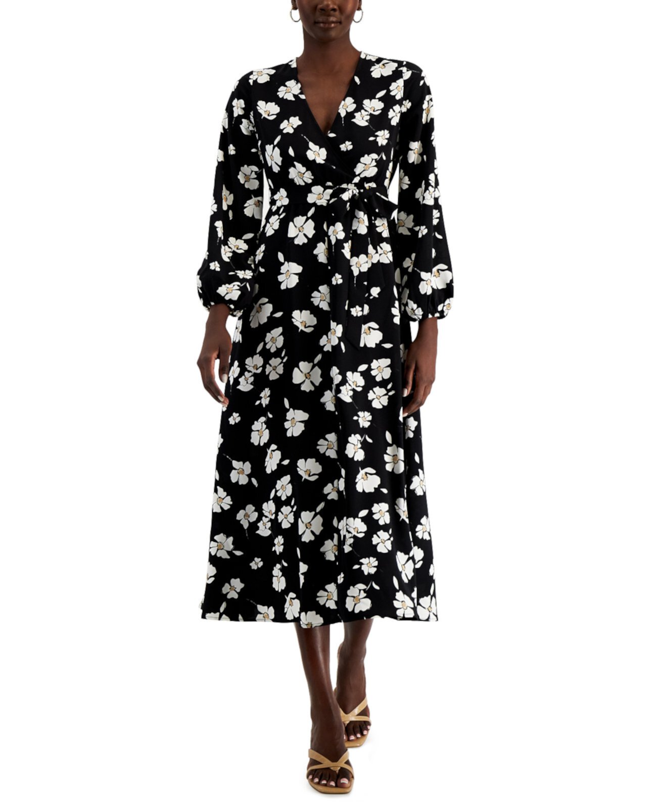 Платье с искусственным запахом и завязками на талии, созданное для Macy's Alfani