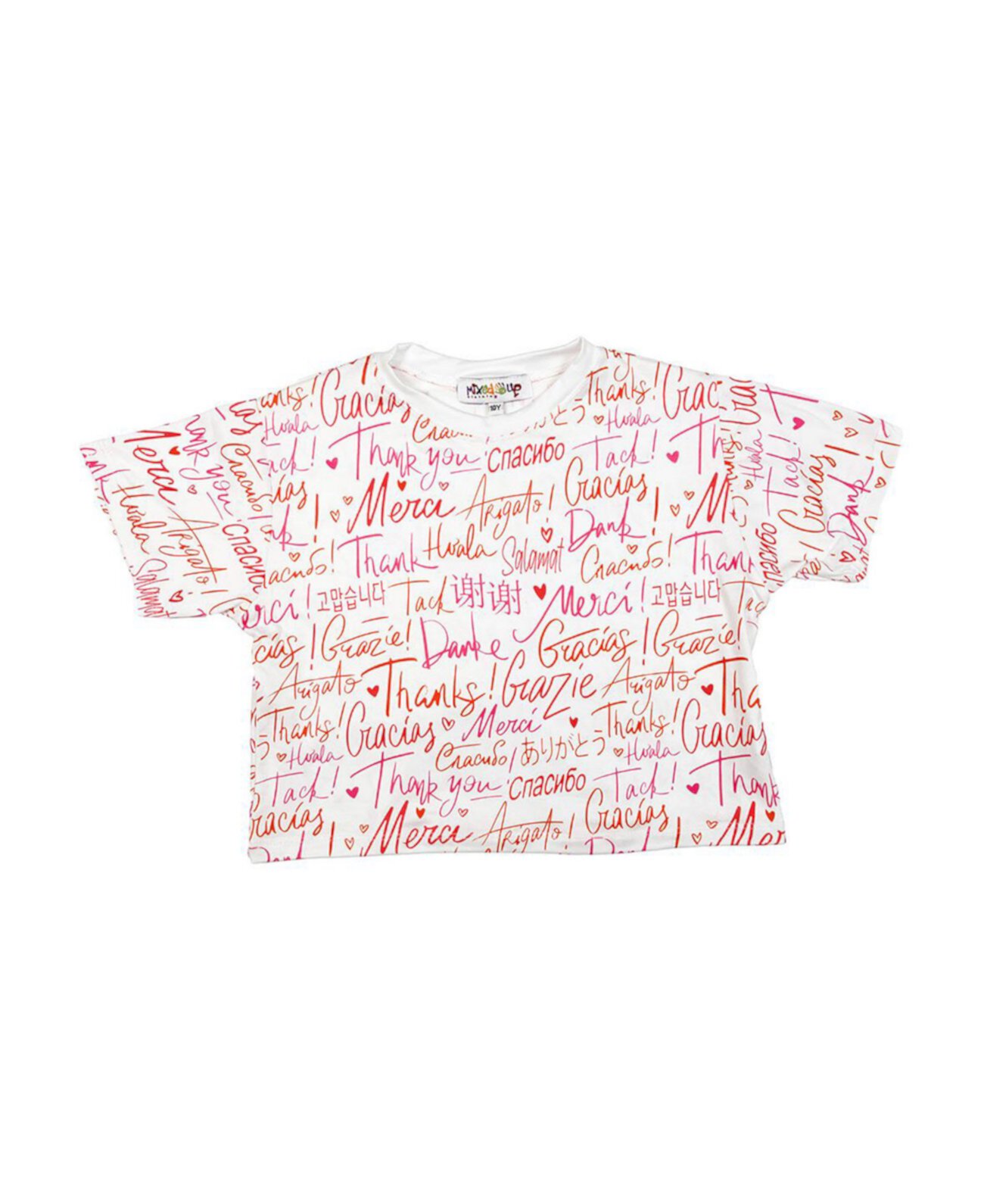 Little Girls Thank You Graphic Cropped T-shirt Mixed Up Clothing