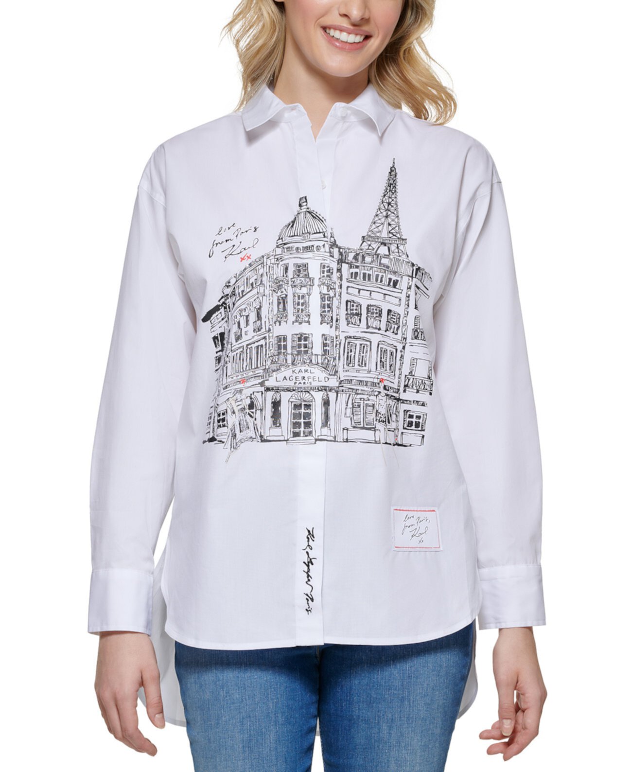 Парижская рубашка с пейзажем Karl Lagerfeld Paris