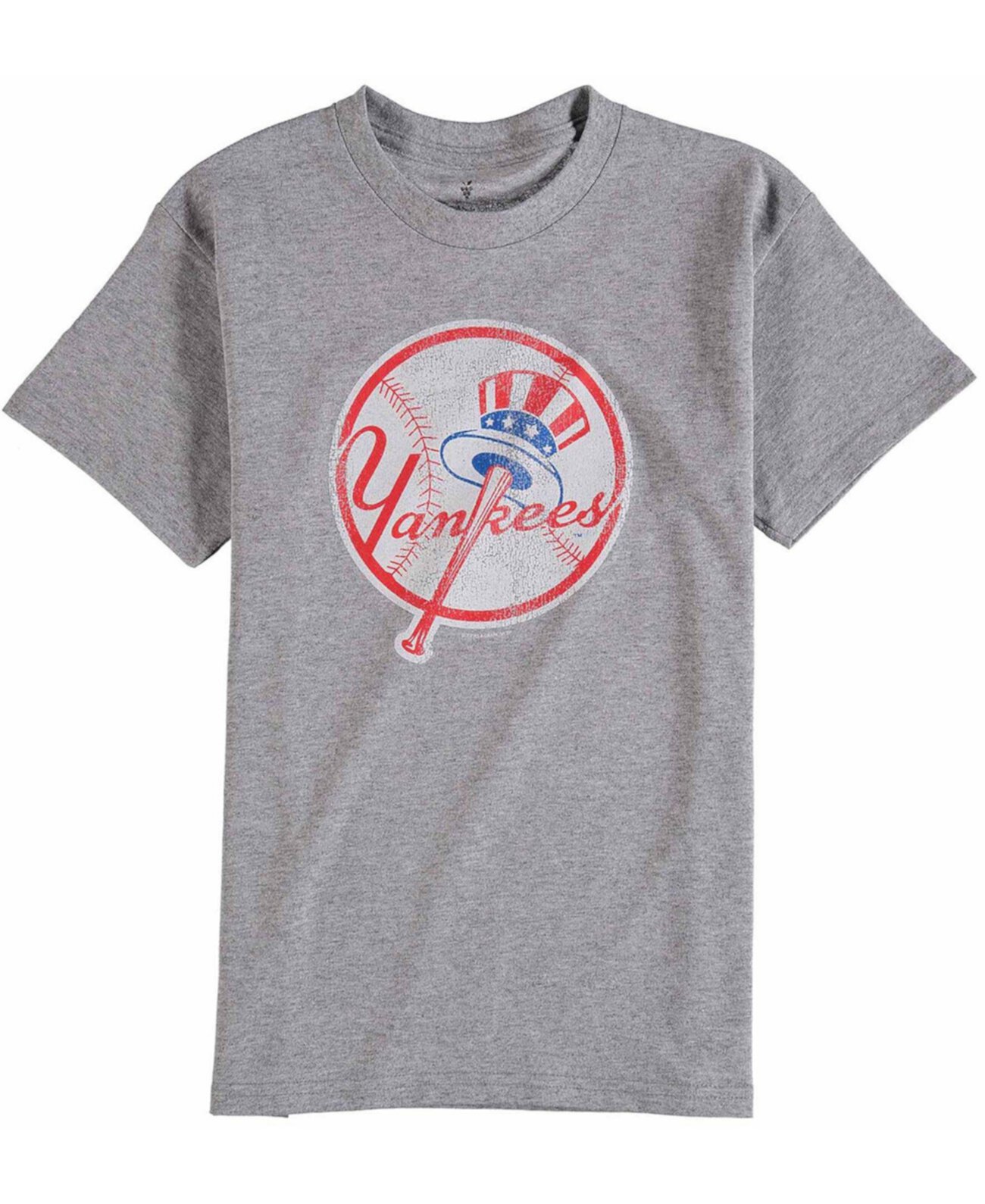 Футболка с логотипом New York Yankees Big Boys and Girls - Серая Soft As A Grape