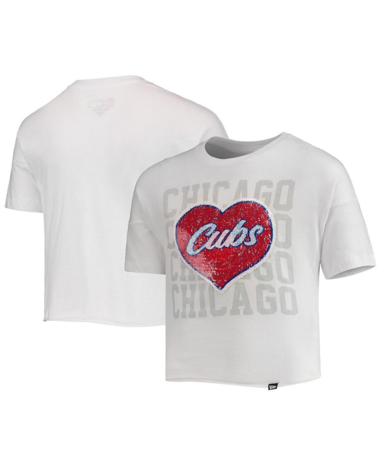 Детская Футболка New Era Белая с Сияющим Сердцем Chicago Cubs New Era