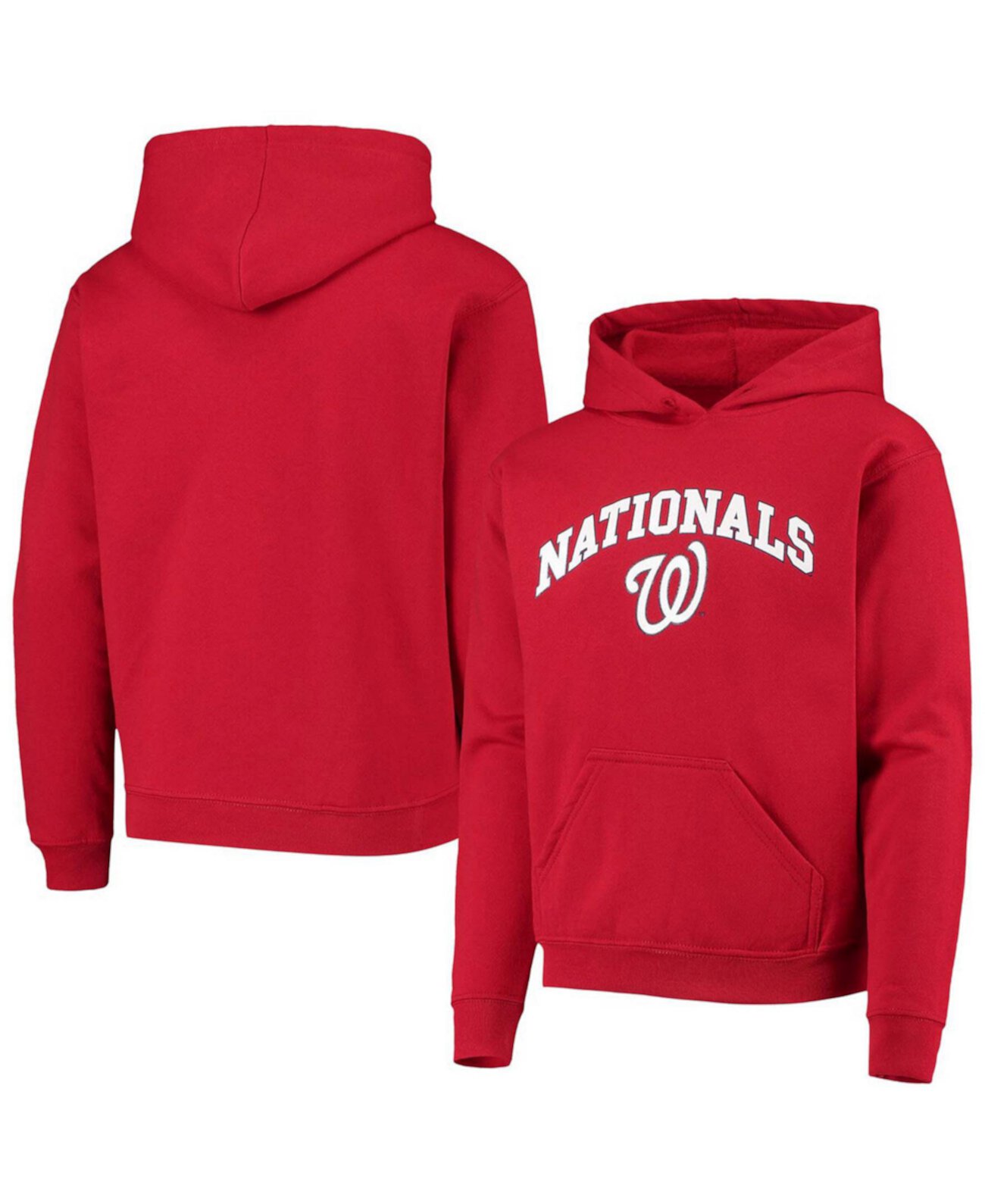Красный пуловер с капюшоном из флиса для мальчиков и девочек Big Washington Nationals Stitches