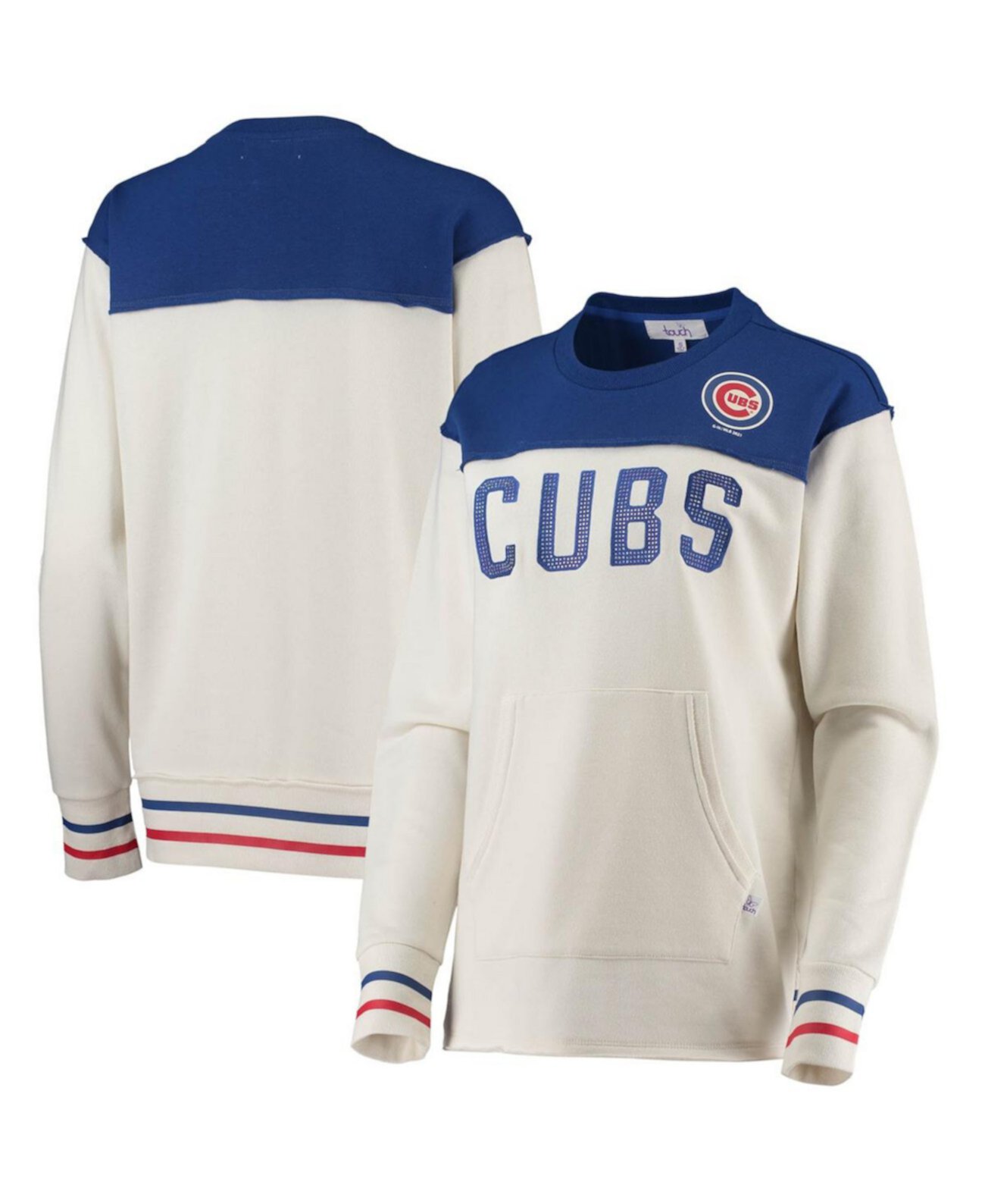 Женская кремовая толстовка Royal Chicago Cubs Touch Free Agency Pullover Sweatshirt Touch
