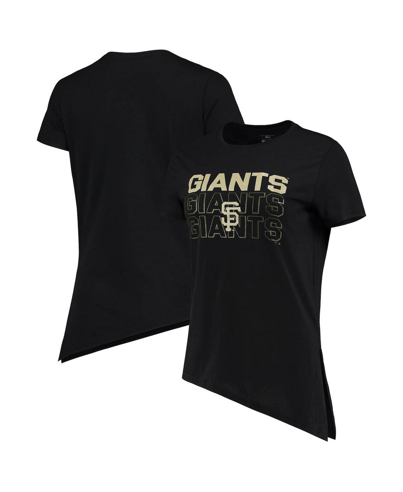 Женская черная асимметричная футболка San Francisco Giants Birch Delta LevelWear