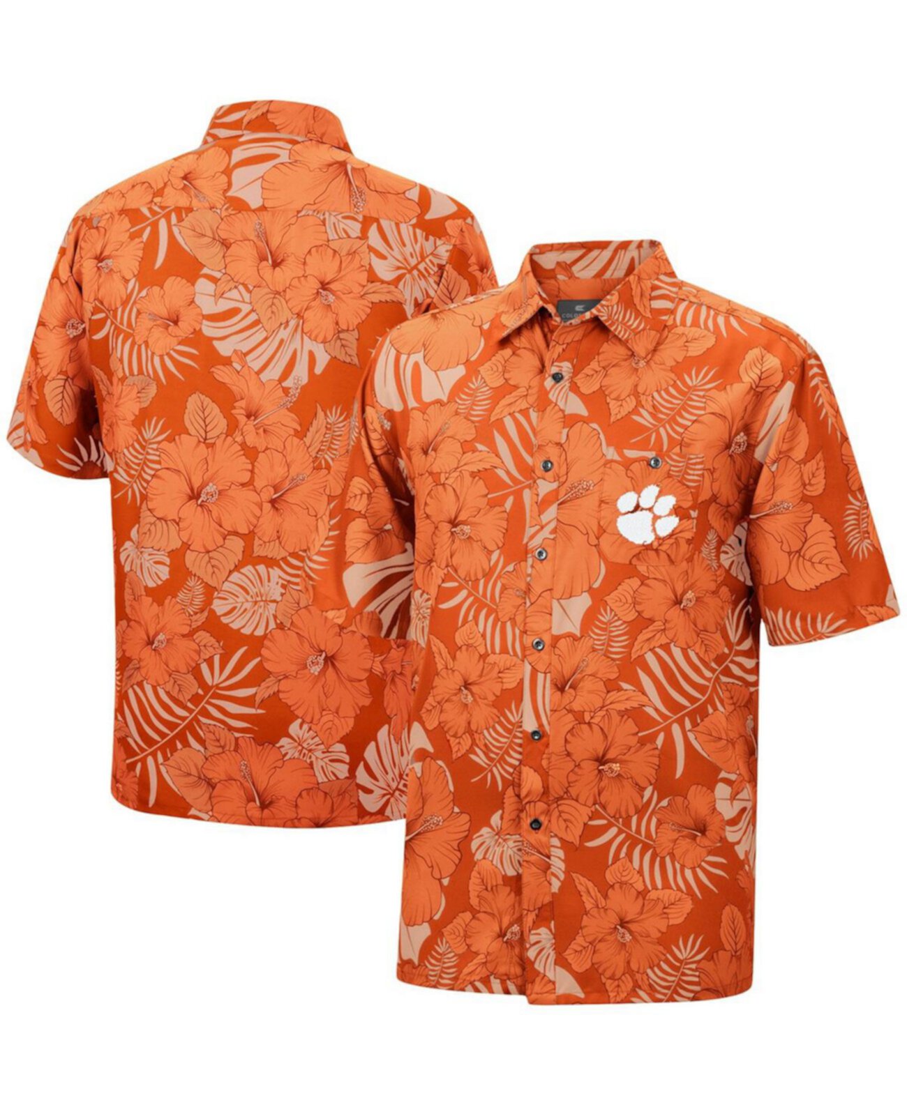 Мужская оранжевая рубашка на пуговицах Clemson Tigers The Dude Camp Colosseum