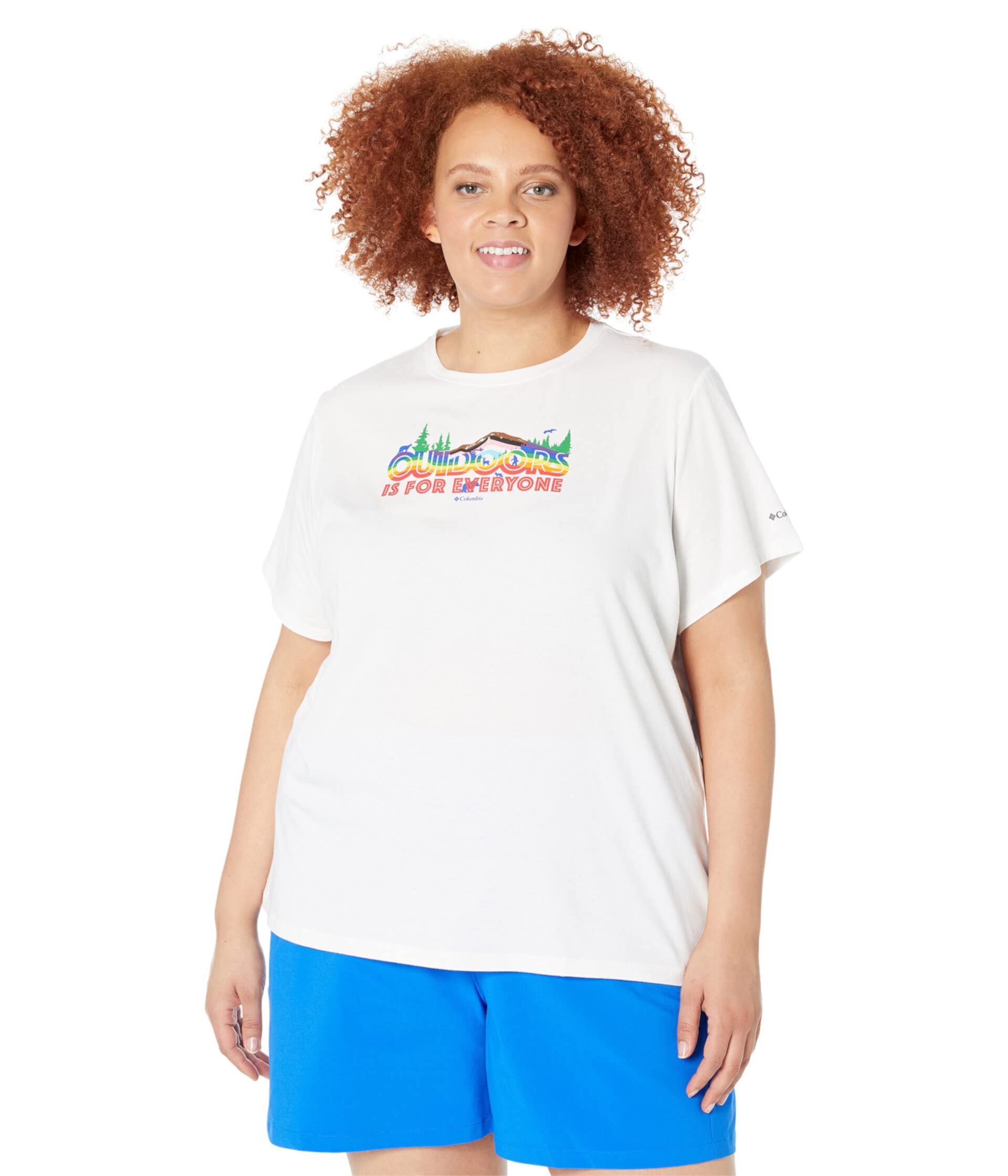 Футболка Columbia Plus Size Sun Trek™ с коротким рукавом и радужным принтом большого размера Columbia