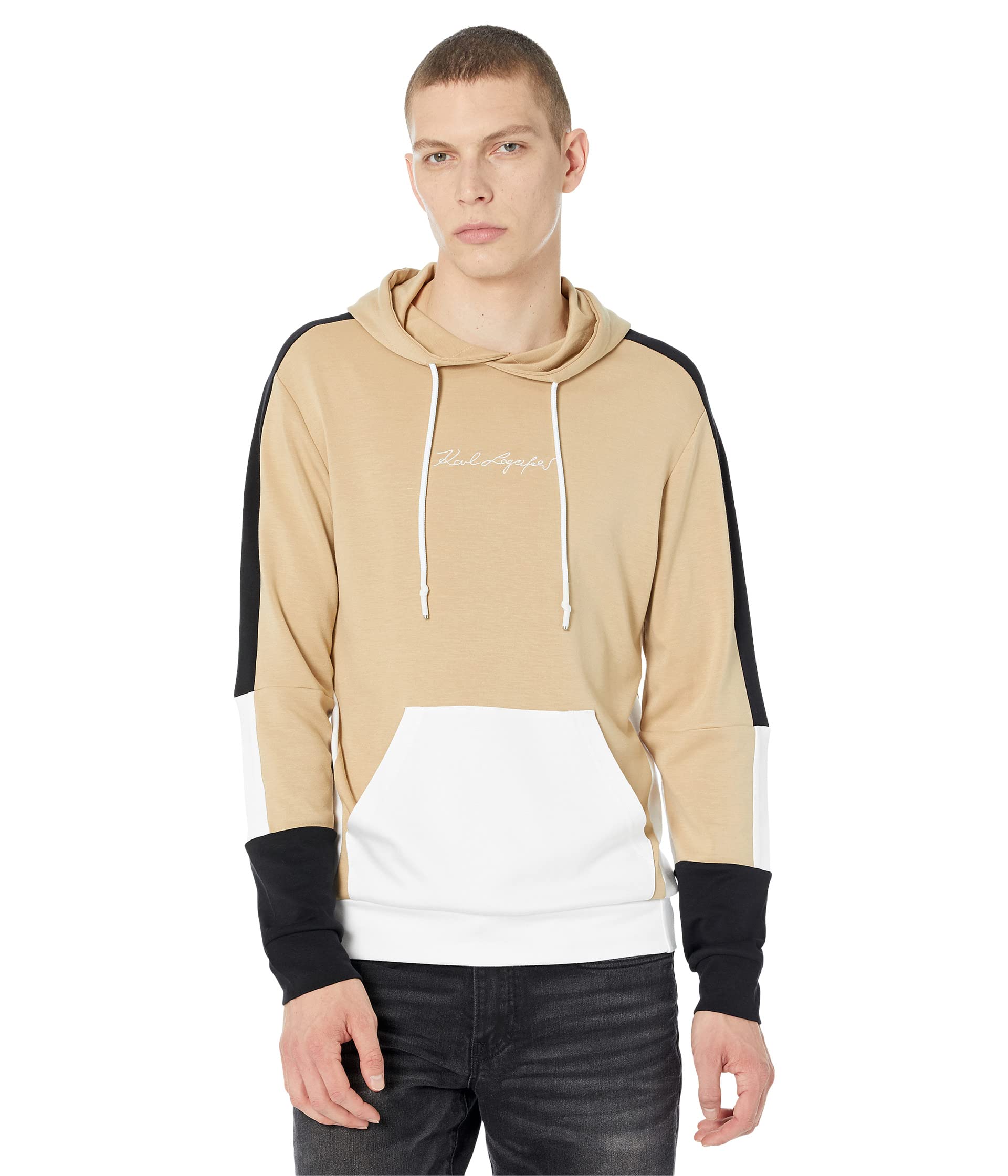 Мужской Пуловер Karl Lagerfeld Paris Color-Blocked Hoodie Karl Lagerfeld Paris