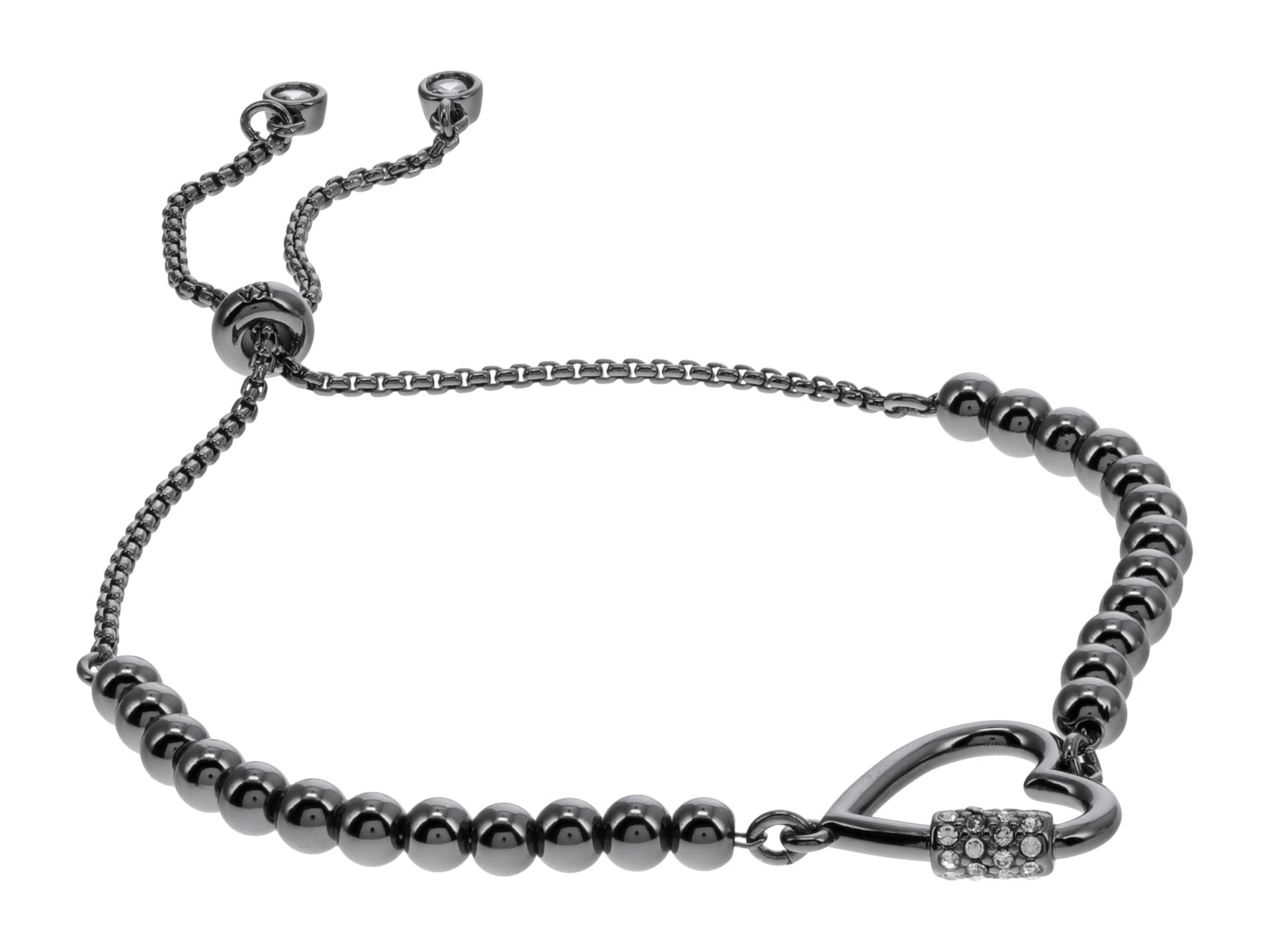 Регулируемый браслет-слайдер в форме сердца из металлических бусин Karl Lagerfeld Paris