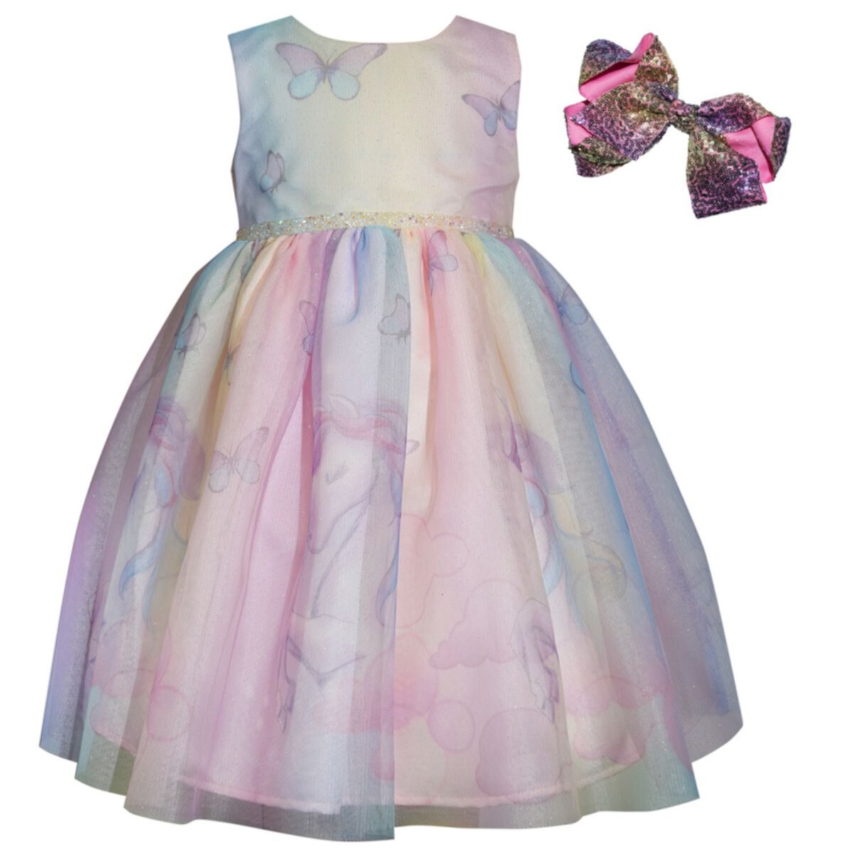 Платье-пачка с единорогом Blueberi Boulevard для девочек для малышей Blueberi Boulevard