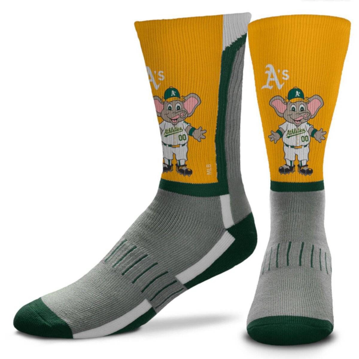 Мужские носки For Bare Feet Oakland Athletics Mascot Snoop V-Curve Crew Socks Unbranded