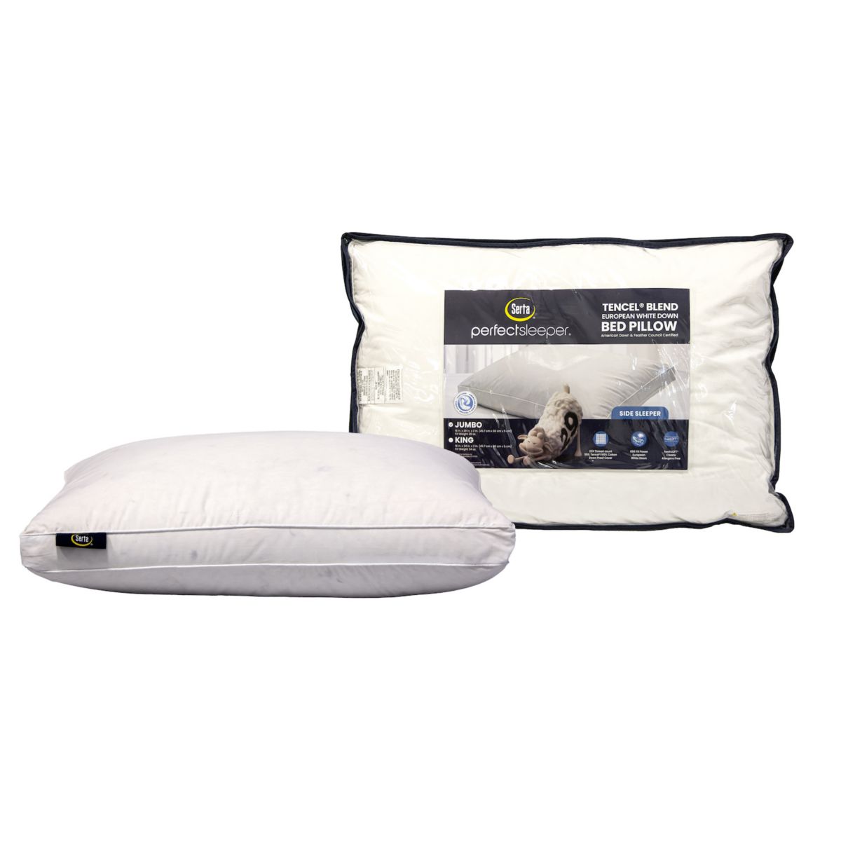 Европейская твердая подушка для сна из натуральной ткани Serta из тенсела и хлопка Serta