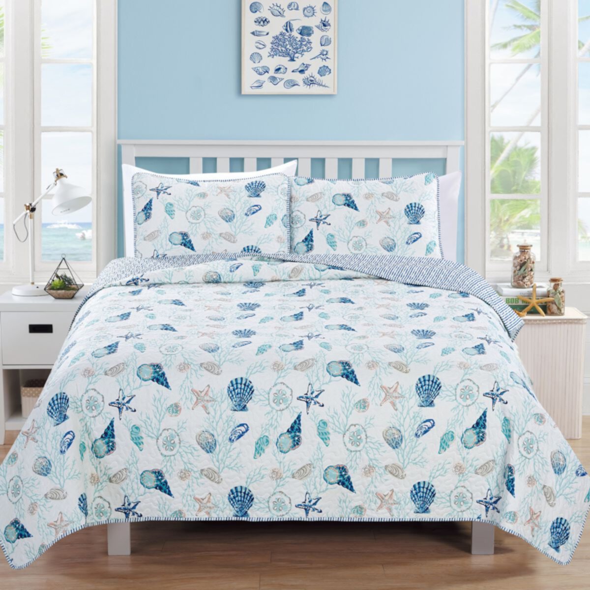 Great Bay Home Bali Collection Комплект прибрежных стеганых одеял с начесом Madelinen