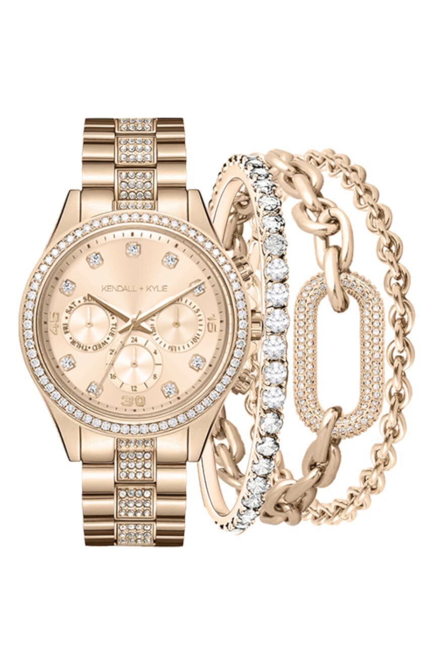 Kendall + Kylie Стеклянные хрустальные часы и браслет из жетонов, набор из 2 предметов, 40 мм I TOUCH